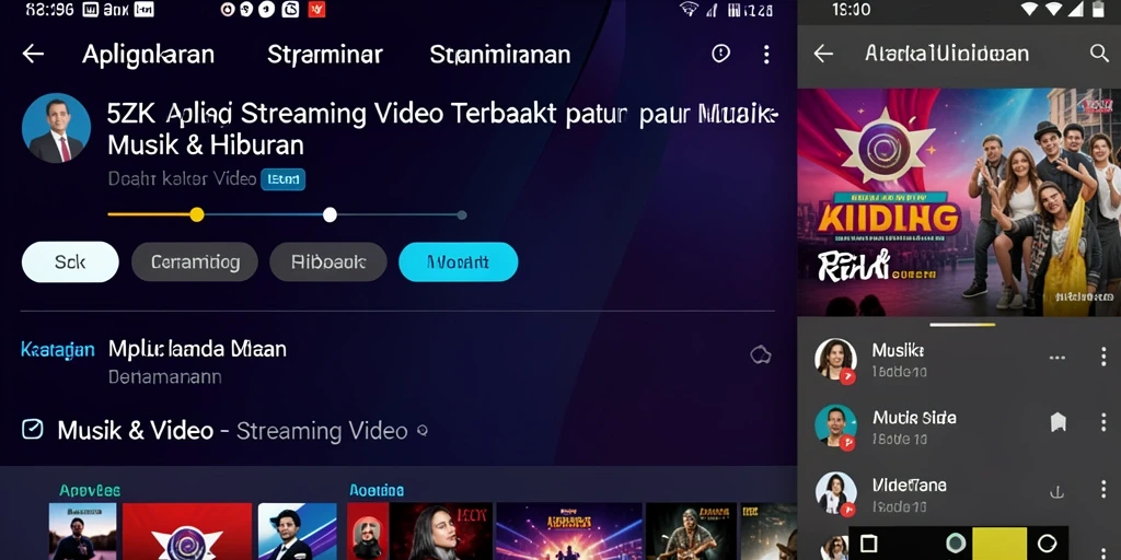 Tampilan antarmuka aplikasi 5ZK yang ramah pengguna untuk streaming video.
