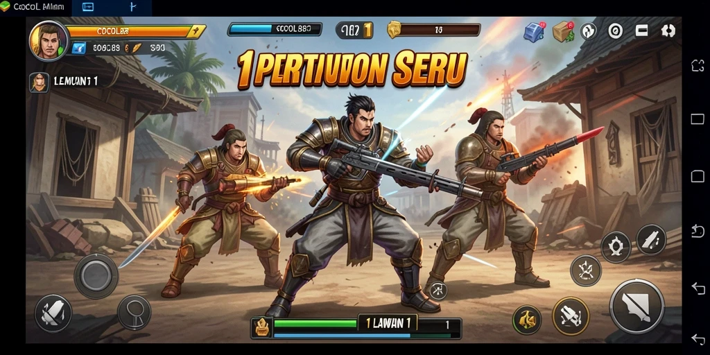 Tampilan antarmuka COCOL88 dalam aksi Tempur 1 Lawan 1.