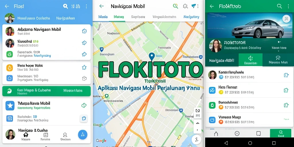 Antarmuka pengguna FLOKITOTO yang modern dan fungsional untuk navigasi mobil.