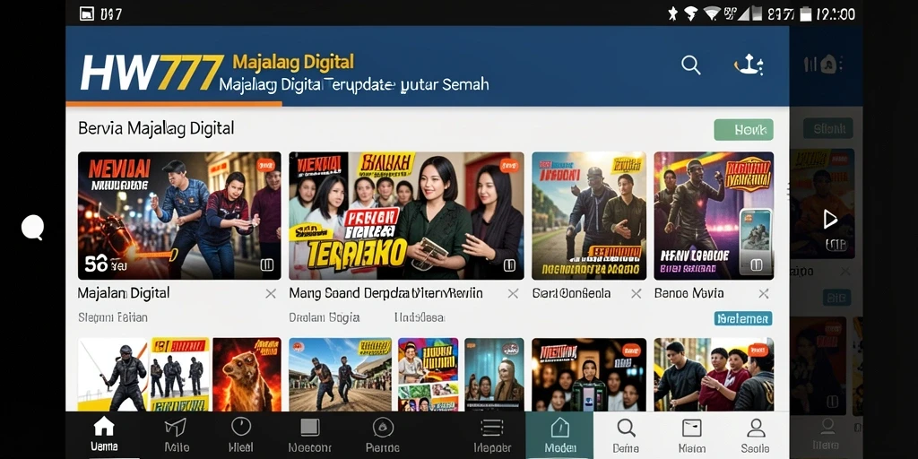 Tampilan antarmuka aplikasi HW777 yang menarik untuk Majalah Digital.