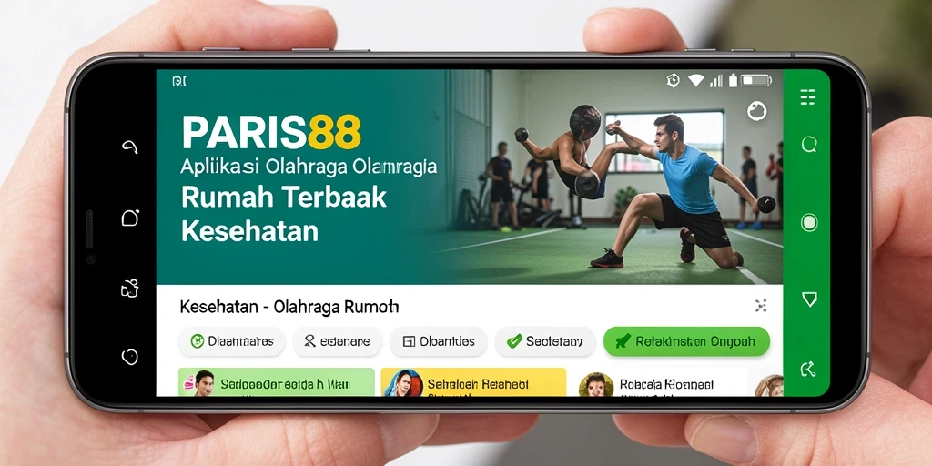 Tampilan antarmuka aplikasi PARIS88 yang user-friendly untuk olahraga rumah.