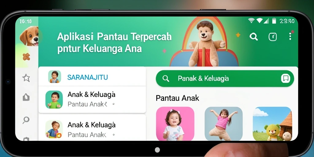 Antarmuka aplikasi SARANAJITU untuk memantau anak secara mudah.