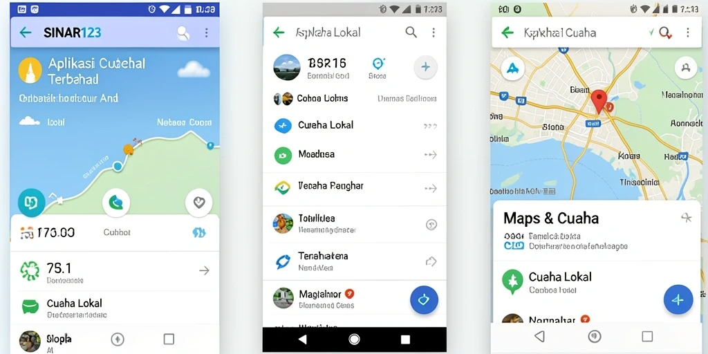 Antarmuka aplikasi Cuaca Lokal SINAR123 yang informatif dan menarik.