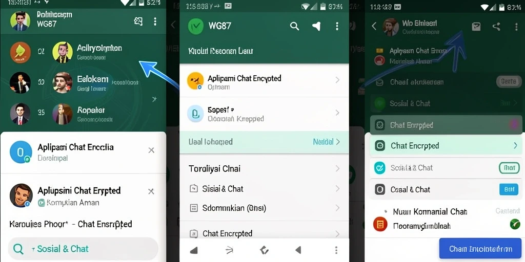 Tampilan antarmuka WG87 yang modern dan intuitif untuk Chat Encrypted.