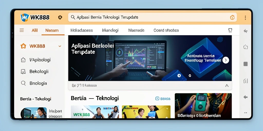 Antarmuka pengguna aplikasi WK888 yang modern dan responsif.